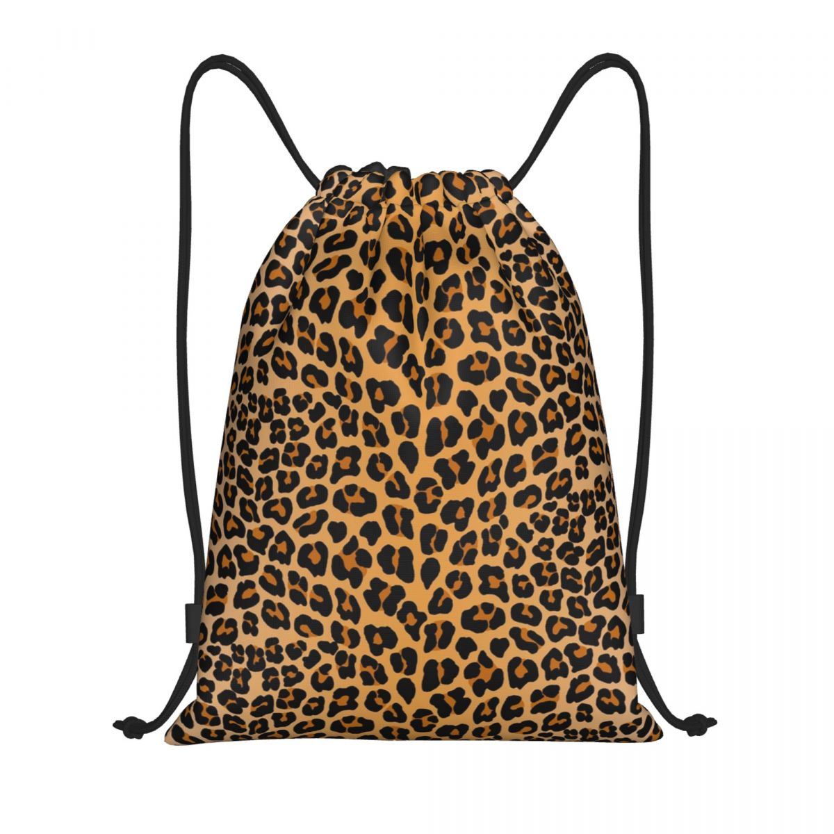 Women'S Yoga Bags - Custom Leopard Print Drawstring Backpack Bags