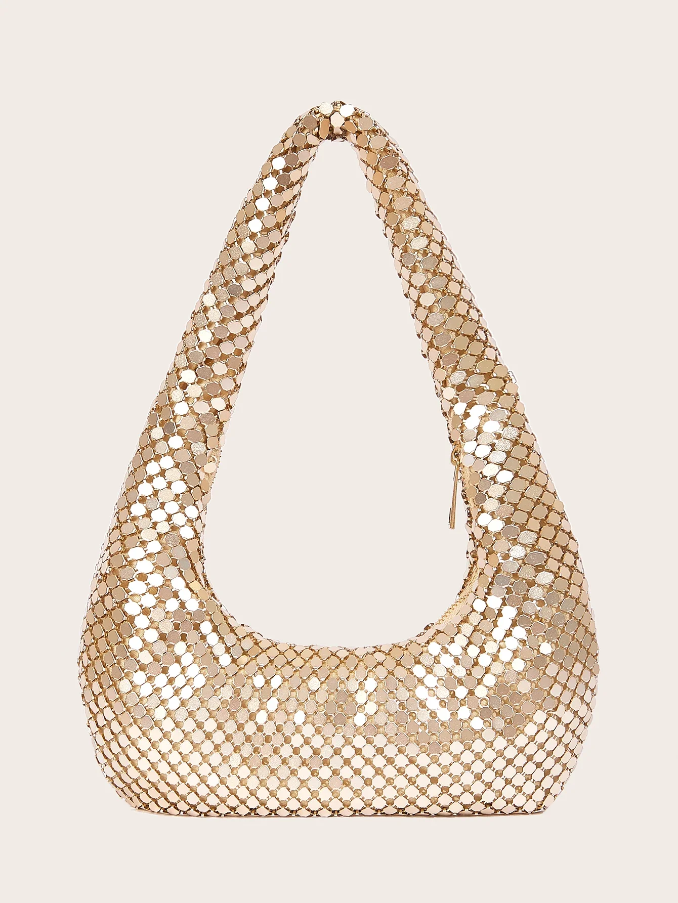 Clutch Bag Evening - Ladies High-End Glittering Metal Underarm Bag