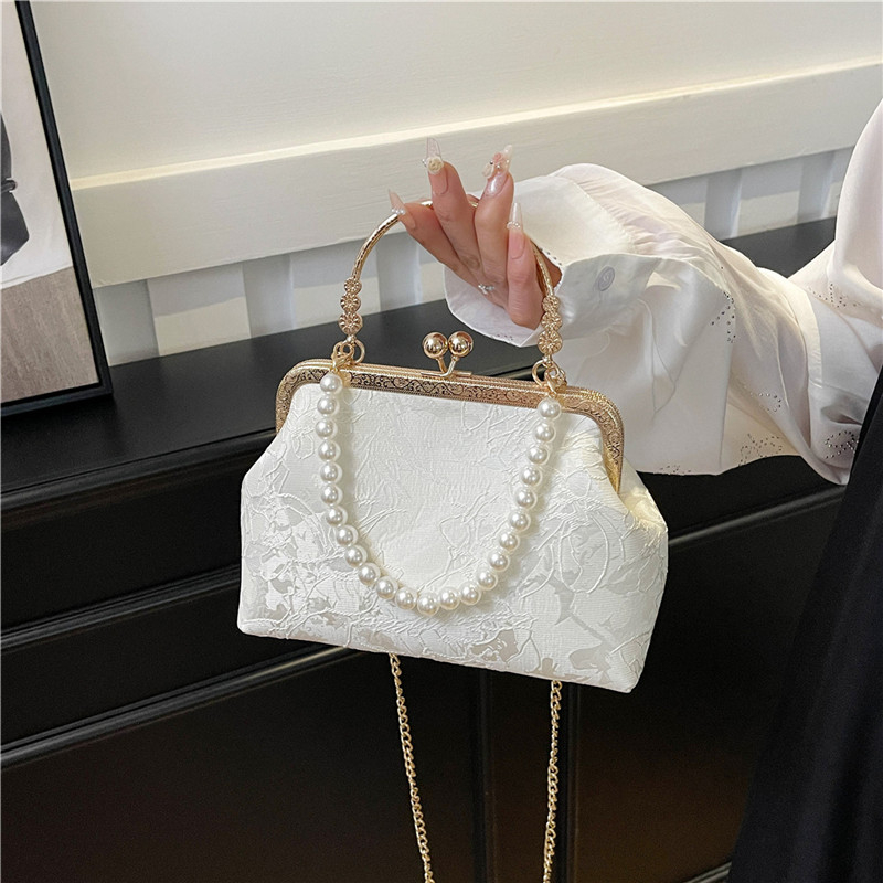 Clutch Bag Evening - Vintage Classic Lace Bag pearl Evening