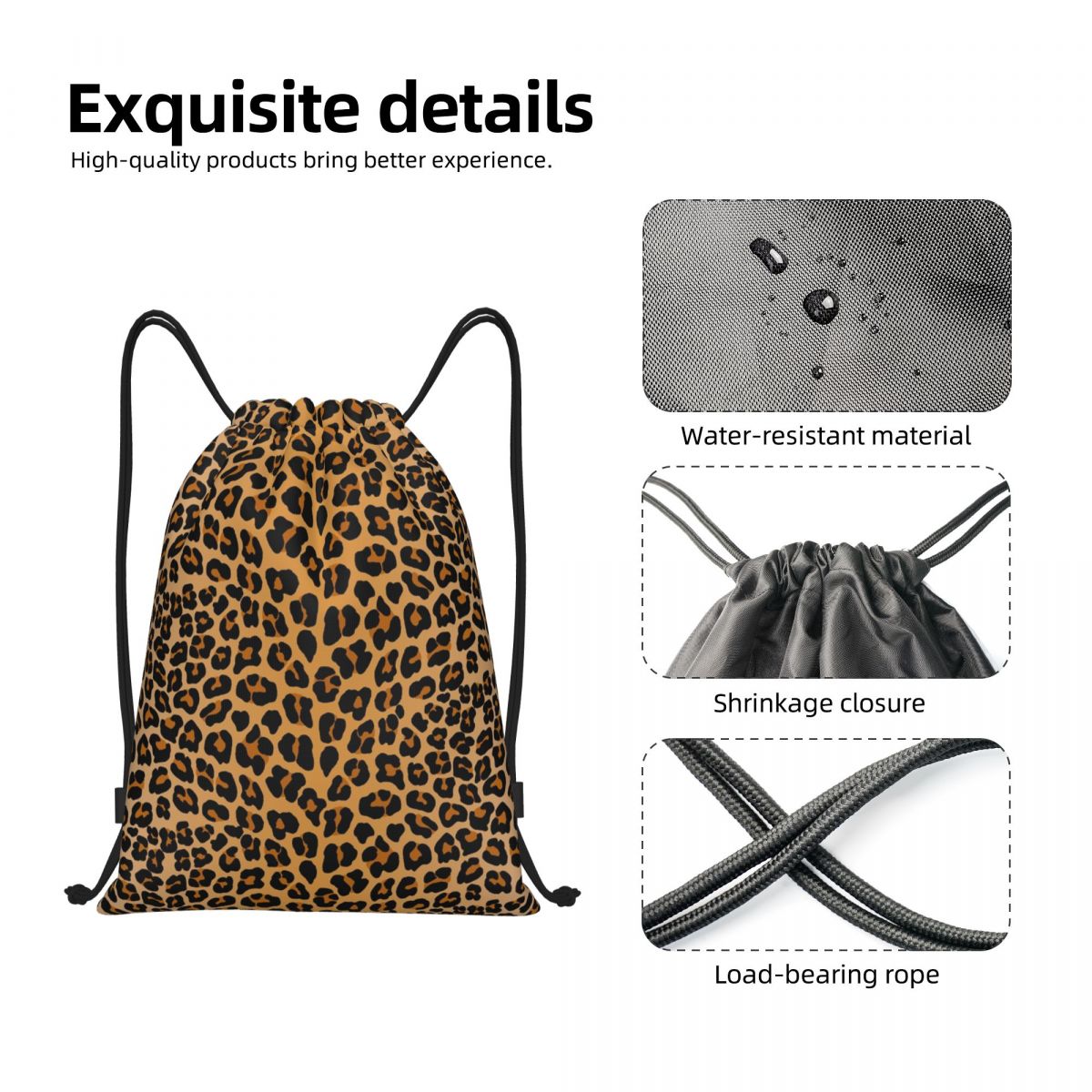 Custom Leopard Print Drawstrin - Women'S Yoga Bags 评论和价格