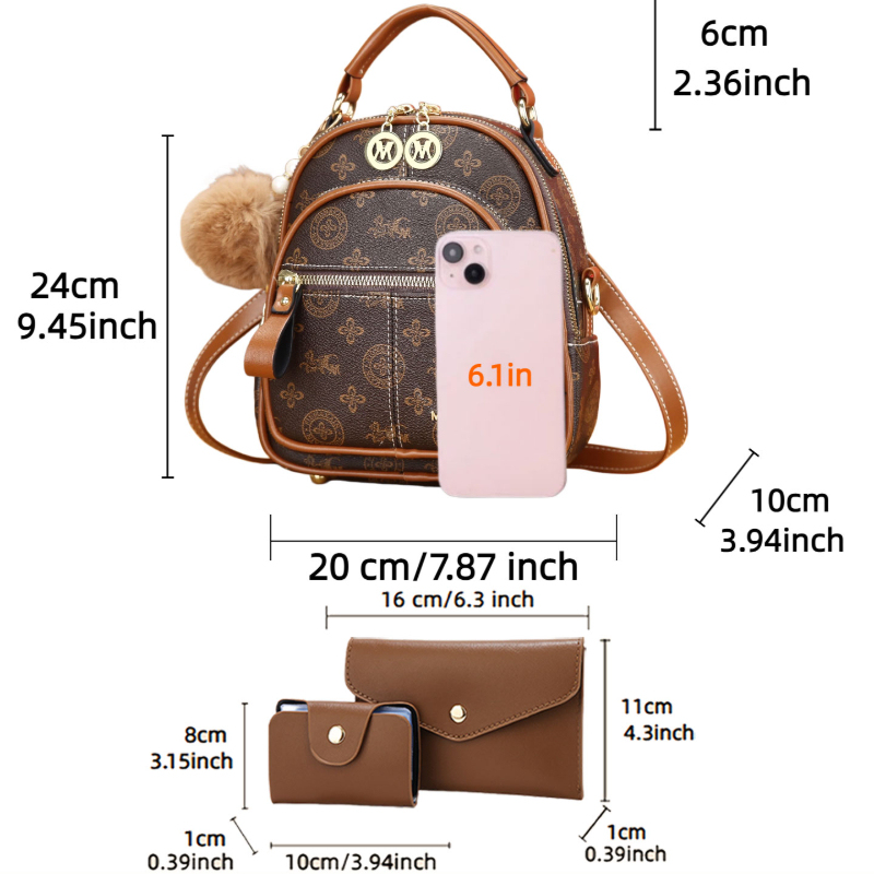 3-piece women's bag set, light - Women Bags Luxury 评论和价格
