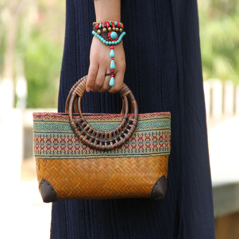Retro Japanese Handmade Bamboo - Women Bags Vietnam 评论和价格