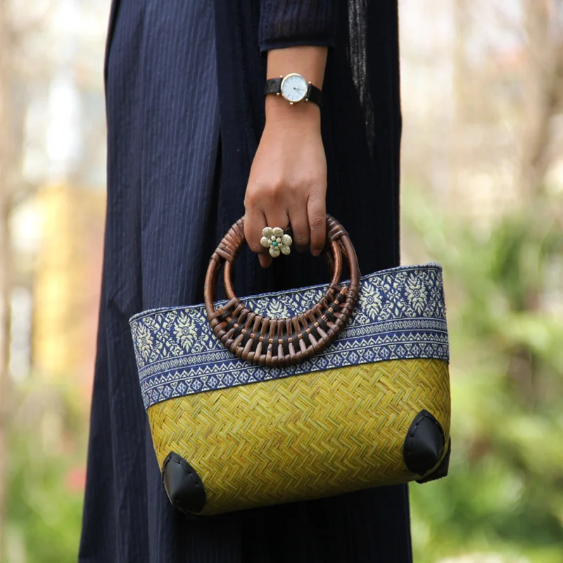 Retro Japanese Handmade Bamboo - Women Bags Vietnam 评论和价格