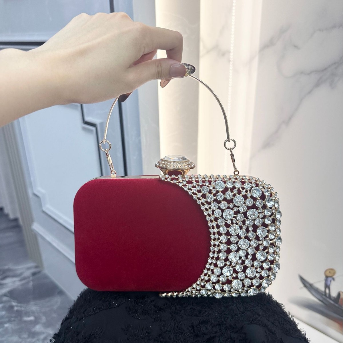 Retro Diamond Embedded Evening - Clutch Bag Evening 评论和价格