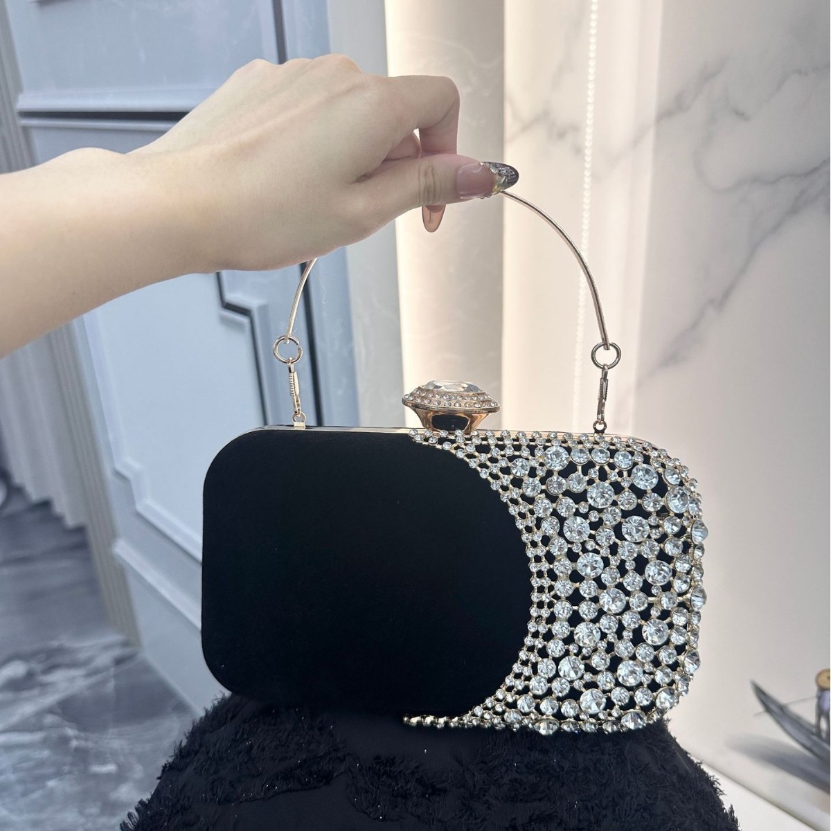 Retro Diamond Embedded Evening - Clutch Bag Evening 评论和价格