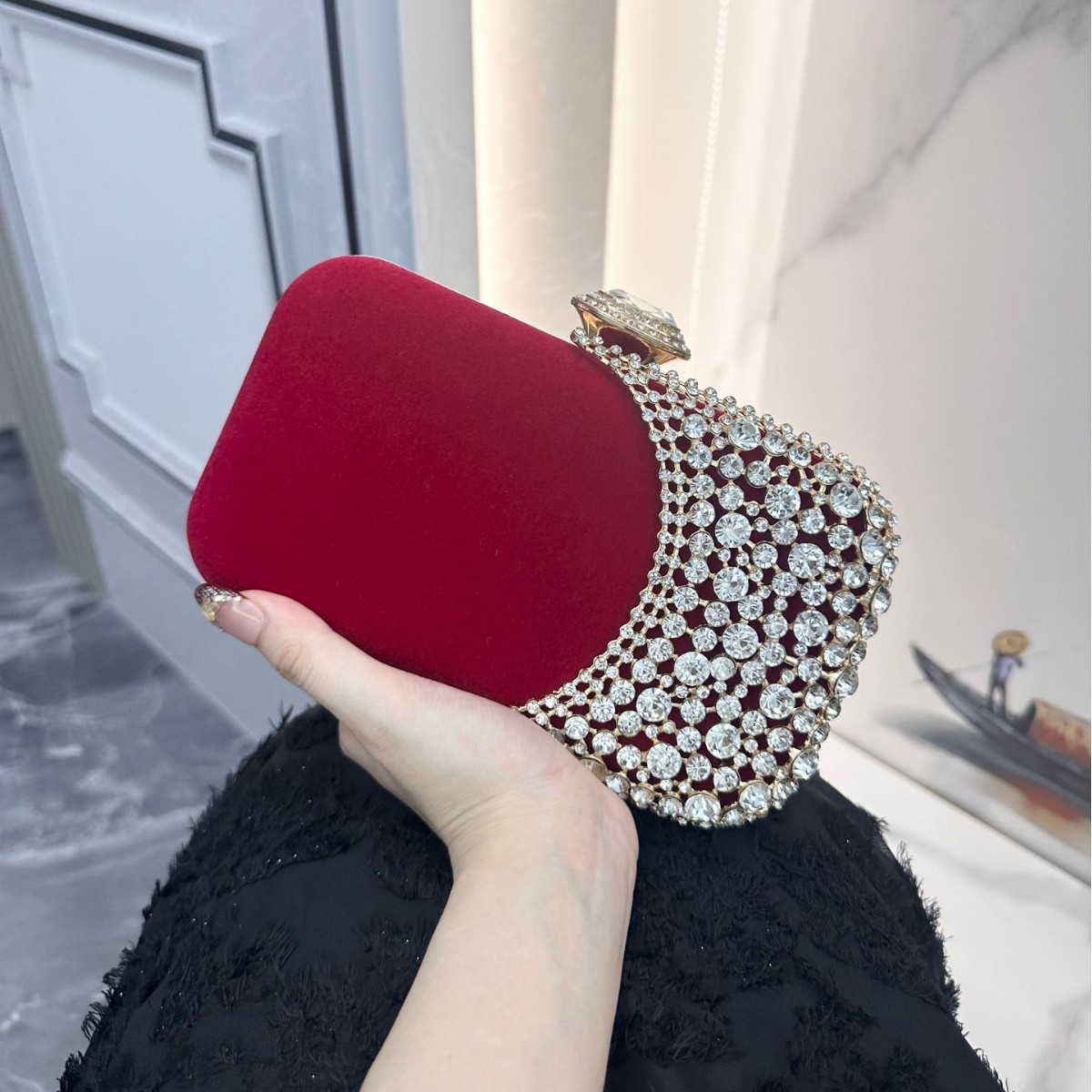 Retro Diamond Embedded Evening - Clutch Bag Evening 评论和价格