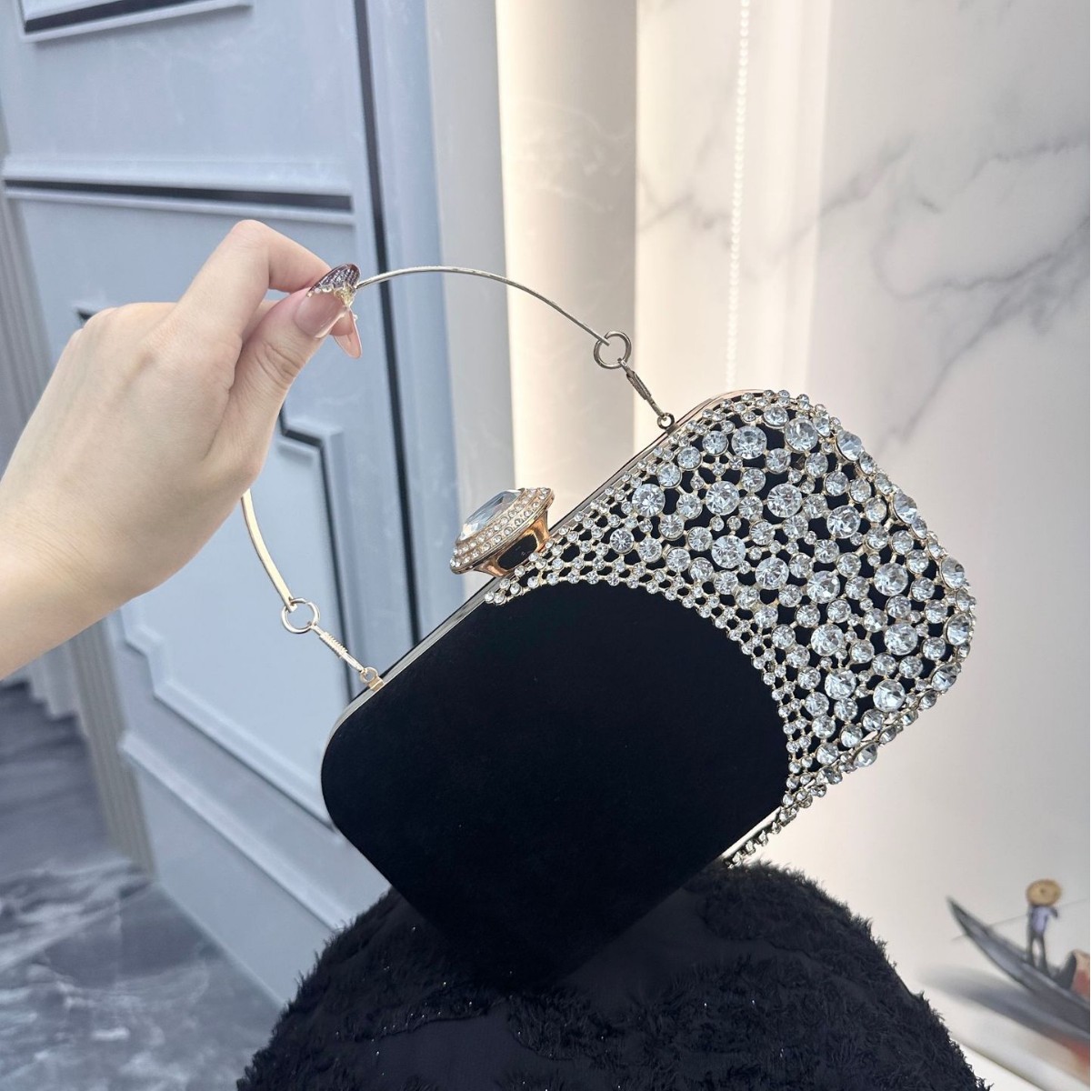 Retro Diamond Embedded Evening - Clutch Bag Evening 评论和价格