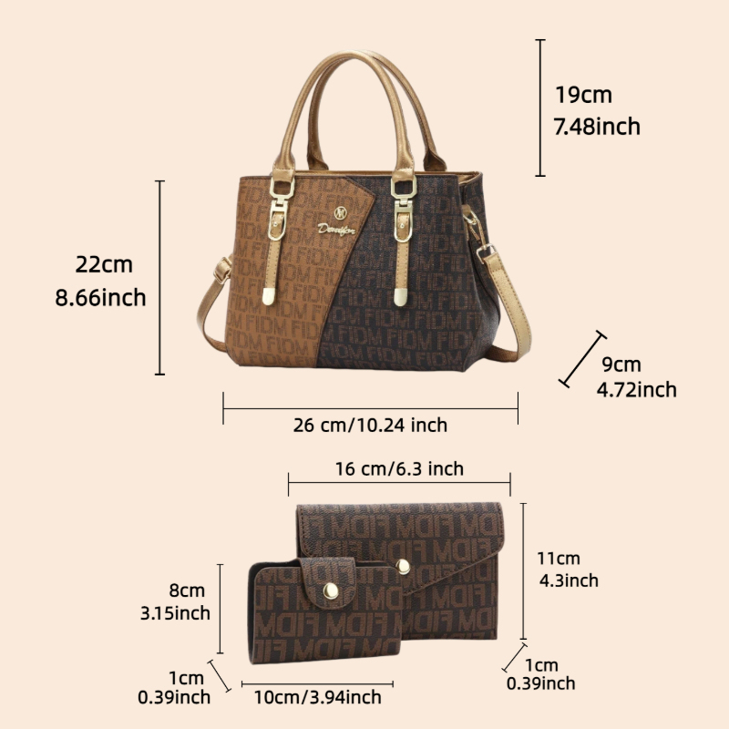 3-piece women's bag set, luxur - Women Bags Luxury 评论和价格