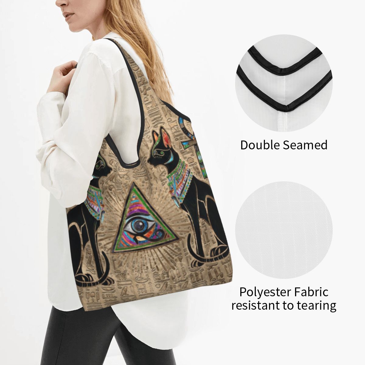 Custom Reusable Egyptian Cats  - Women Bags Egypt 评论和价格