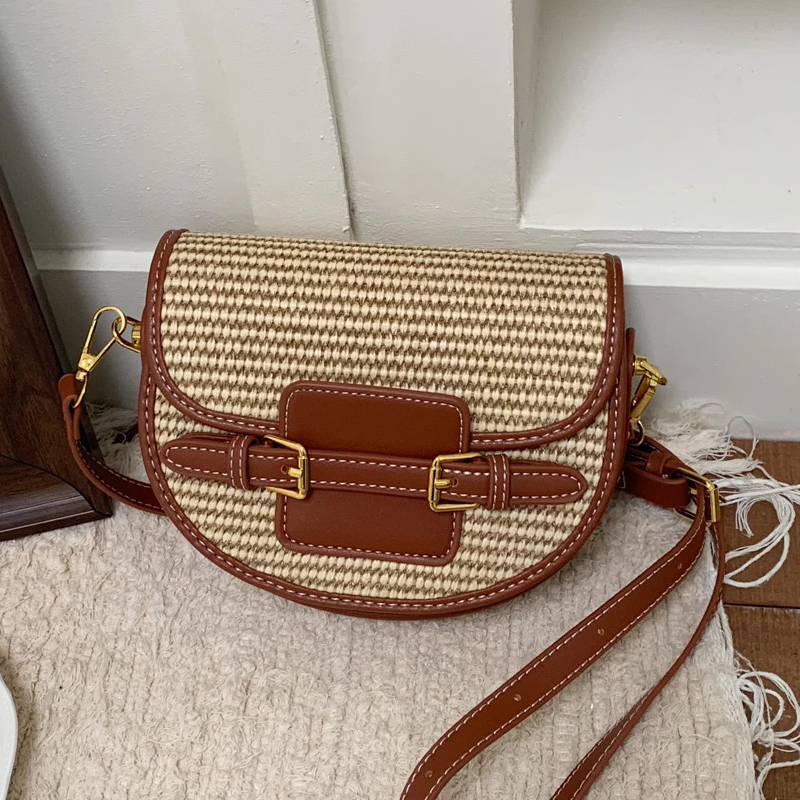 England Style Mini Straw Saddl - Women Bags Luxury 评论和价格