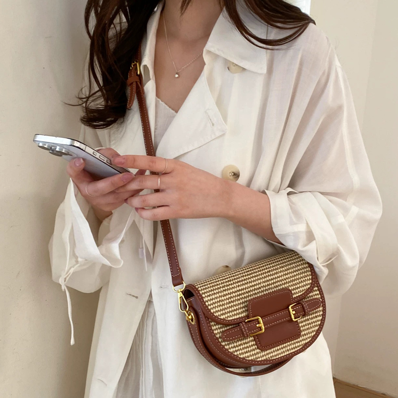 England Style Mini Straw Saddl - Women Bags Luxury 评论和价格