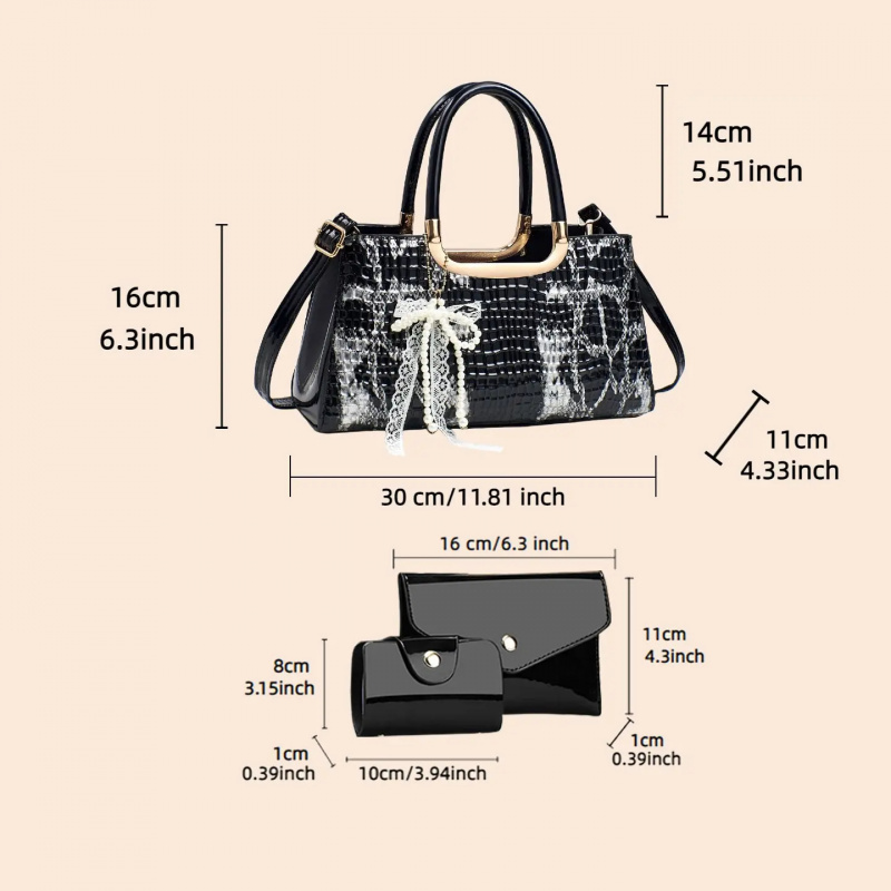 Women's Handbag Set, Crocodile - Clutch Bag Evening 评论和价格