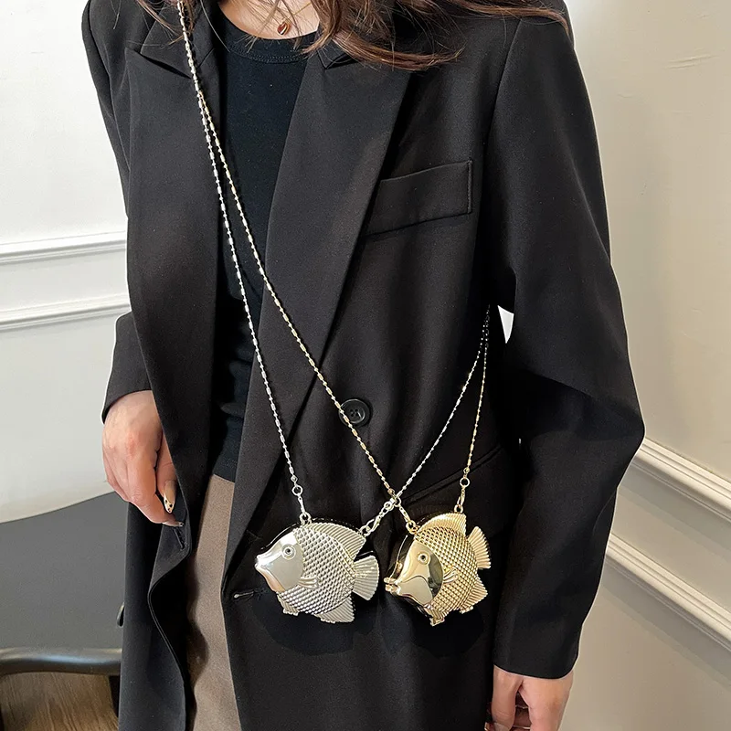 Cute Little Fish Shape Metal M - Clutch Bag Evening 评论和价格