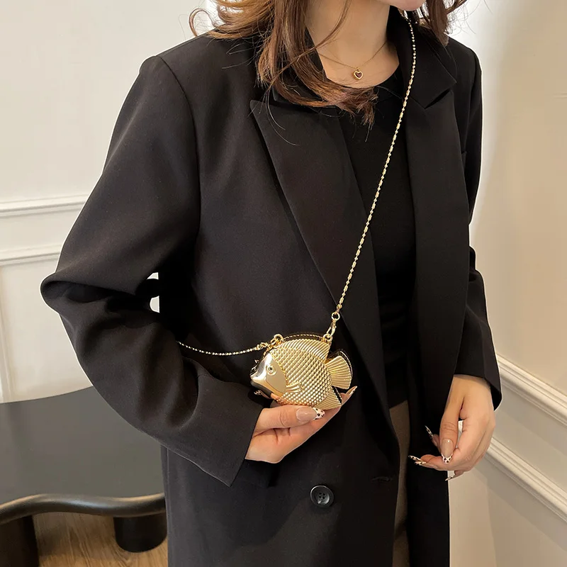 Cute Little Fish Shape Metal M - Clutch Bag Evening 评论和价格