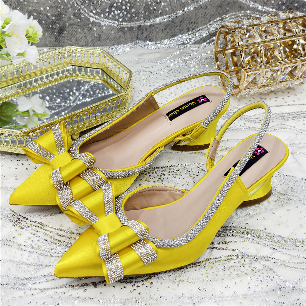 Elegant Yellow Satin Rhineston - Clutch Bag Evening 评论和价格